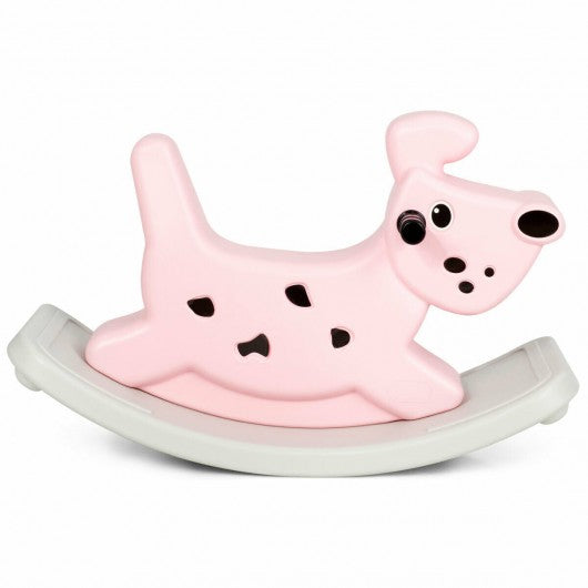 Baby Kids Animal Rocking Horse with Music and Lights-Pink