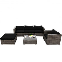 Load image into Gallery viewer, 6 pcs Patio Rattan Wicker Furniture Set w/ 2 Set Cushion Cover
