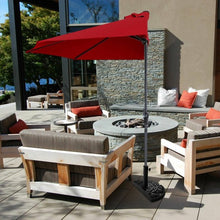 Load image into Gallery viewer, 9Ft Patio Bistro Half Round Umbrella -Wine
