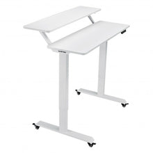 Load image into Gallery viewer, Electric 2-Tier Standing Desk Mobile Sit Stand Desk Height Adjustable-White

