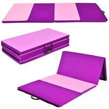 Load image into Gallery viewer, 4 Inch x 8 Inch Folding Gymnastics Panel Mat with Handles Hook-Pink
