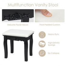 Load image into Gallery viewer, Touch Switch Makeup Dressing Vanity Table Set with 10 Light Bulbs-Black
