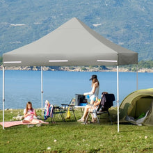 Load image into Gallery viewer, 10x10ft Pop up Gazebo with 4 Height and Adjust Folding  Awning -Gray

