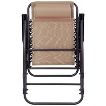 Load image into Gallery viewer, Outdoor Patio Headrest Folding Zero Gravity Rocking Chair-Beige
