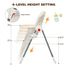 Load image into Gallery viewer, Folding Baby High Dining Chair with 6-Level Height Adjustment-Beige
