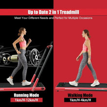 Load image into Gallery viewer, 2-in-1 Folding Treadmill with RC Bluetooth Speaker LED Display-Red
