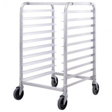 Load image into Gallery viewer, 10 Sheet Aluminum Rolling Bakery Pan Rack
