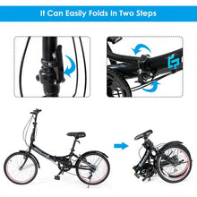 Load image into Gallery viewer, 20&quot; Lightweight Adult Folding Bicycle Bike with 7-Speed Drivetrain Dual V-Brakes
