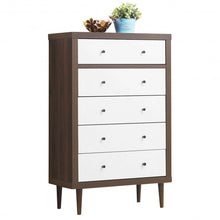 Load image into Gallery viewer, 5 Drawer Dresser Wood Chest of Storage Cabinet Organizer
