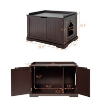 Load image into Gallery viewer, Cat Litter Box Wooden Enclosure Pet House Sidetable Washroom-Brown
