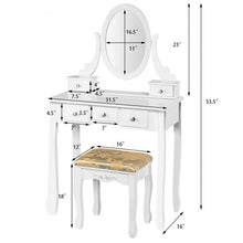 Load image into Gallery viewer, Vanity Make Up Table Set Dressing Table Set with 5 Drawers-White
