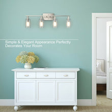 Load image into Gallery viewer, 4-Light Wall Sconce with Clear Glass Shade-Sliver
