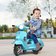 Load image into Gallery viewer, 6V Kids Ride On Vespa Scooter Motorcycle for Toddler-Light Blue
