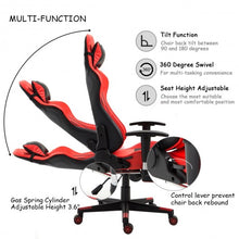 Load image into Gallery viewer, Ergonomic High Back Racing Gaming Chair w/ Lumbar Support &amp; Footrest-Red
