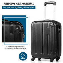 Load image into Gallery viewer, 18&quot; ABS Lightweight Hardshell Luggage Suitcase with 4-Wheel-Black
