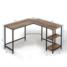 Load image into Gallery viewer, L-Shaped Computer Workstation Corner Desk with Shelves
