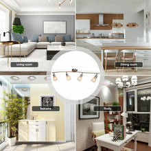 Load image into Gallery viewer, 4-Light Track Light Rotatable Glass Shade Chandelier lamp
