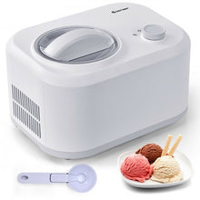 Load image into Gallery viewer, 1.1 QT Ice Cream Maker Automatic Frozen Dessert Machine with Spoon-White
