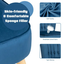 Load image into Gallery viewer, Leisure Chair and Ottoman Thick Padded Tufted Sofa Set-Blue
