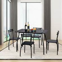 Load image into Gallery viewer, 5 Pcs Dining Table Set with 4 Chairs - Black
