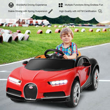 Load image into Gallery viewer, 12V Licensed Bugatti Chiron Kids Ride on Car with Storage Box and MP3-Red
