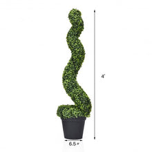 Load image into Gallery viewer, 2 pcs 4 ft Artificial Boxwood Decoration Spiral Tree
