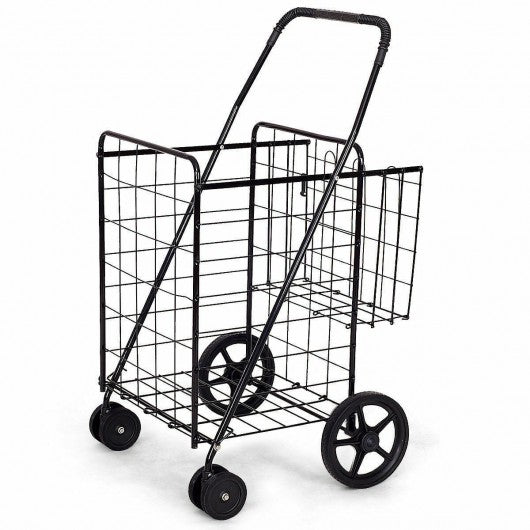 Jumbo Basket for Grocery Laundry Travel w/ Swivel Wheels