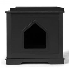 Load image into Gallery viewer, Cat Litter Box Wooden Enclosure Pet House Sidetable Washroom-Black
