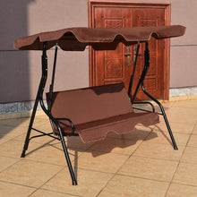 Load image into Gallery viewer, 3 Seats Patio Canopy Swing-coffee
