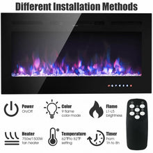 Load image into Gallery viewer, 40 &quot; Electric Fireplace Recessed Wall Mounted with Multicolor Flame
