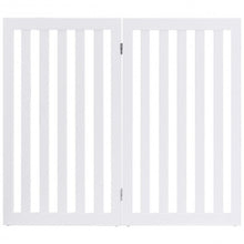 Load image into Gallery viewer, 35&quot; Folding Standing 2/4 Panel Wood Pet Fence-White-A
