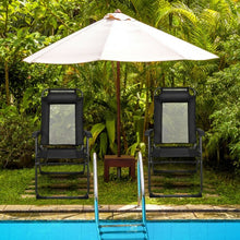 Load image into Gallery viewer, 2 PCS Patio Adjustable Folding Recliner Chairs-Black
