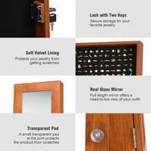 Load image into Gallery viewer, Lockable Jewelry Cabinet Armoire Standing Jewelry Holder Organizer
