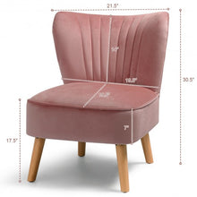 Load image into Gallery viewer, Armless Accent Chair Modern Velvet Leisure Chair-Pink
