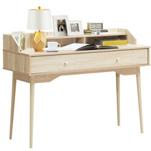 Load image into Gallery viewer, Writing Desk with Drawer Computer Wooden Desk-Natural
