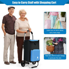 Load image into Gallery viewer, Folding Utility Shopping Trolley with Removable Bag-Blue

