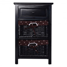 Load image into Gallery viewer, Black/White 3 Tiers 1 Drawer Night Stand-Black
