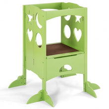 Load image into Gallery viewer, Folding Kids Kitchen Counter Step Stool-Green
