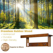 Load image into Gallery viewer, Entryway Hanging Wood Coat Rack with 3 Double Hooks-Brown
