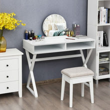 Load image into Gallery viewer, Modern Computer Desk Makeup Vanity Table with 2 Storage Compartments
