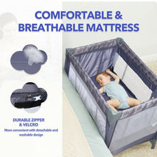 Load image into Gallery viewer, Portable Foldable Baby Playard Nursery Center with Changing Station-Gray
