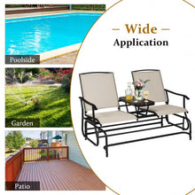 Load image into Gallery viewer, 2-Person Outdoor Patio Double Rocking Loveseat
