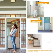 Load image into Gallery viewer, Retractable Baby Pets Safety Mesh Gate for Indoor and Outdoor-Gray

