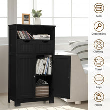 Load image into Gallery viewer, Bathroom Wooden Side Cabinet  with 2 Drawers and 2 Doors-Black
