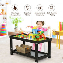 Load image into Gallery viewer, Solid Multifunctional Wood Kids Activity Play Table-Black
