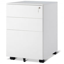 Load image into Gallery viewer, 3 Drawer Filing Cabinet Locking Pedestal Desk -White
