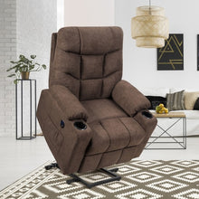 Load image into Gallery viewer, Electric Power Lift Recliner Massage Sofa-Brown
