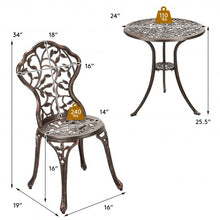 Load image into Gallery viewer, 3 Pcs Cast Aluminum Bistro Set
