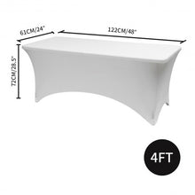 Load image into Gallery viewer, 2 Pcs 4 Ft Rectangular Spandex Tablecloth Fitted Wedding-White
