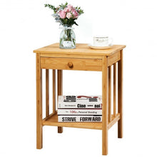 Load image into Gallery viewer, Multipurpose Bamboo Nightstand End Table Storage Shelf
